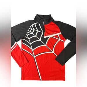 Spyder US Ski Team Boys Large 1/4 Zip Pullover Red Black Spider Logo